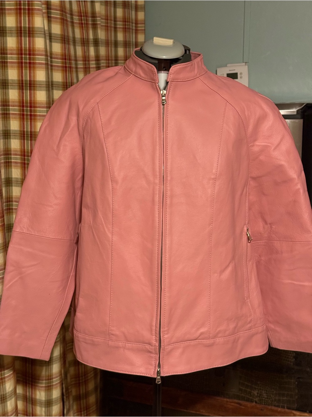 Jessica London Pink Leather Zip Jacket